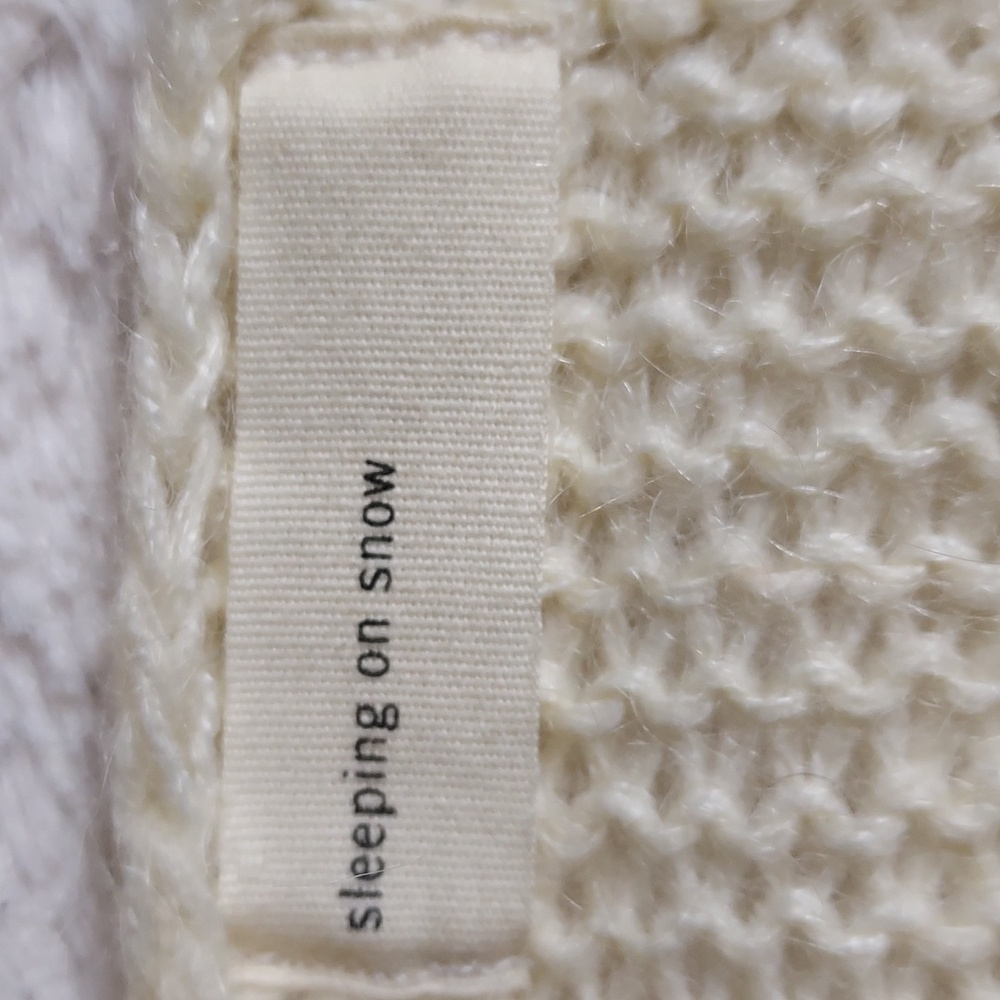 Anthropologie Sleeping on Snow Cream Bird Embroidered Knit Shrug Sweater M/L - Picture 7 of 9